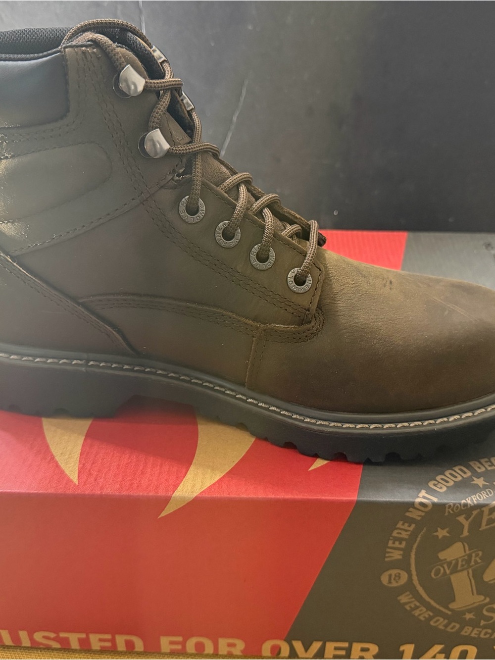 Men's Brown Work Boots - Rugged Lace-Up Ankle Boot
